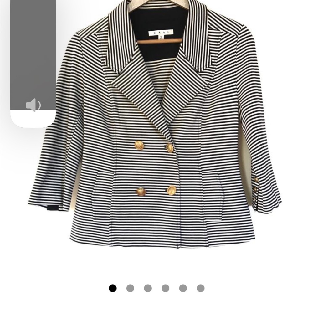 CABI Nautical Life Navy and White Striped Jacket Size L